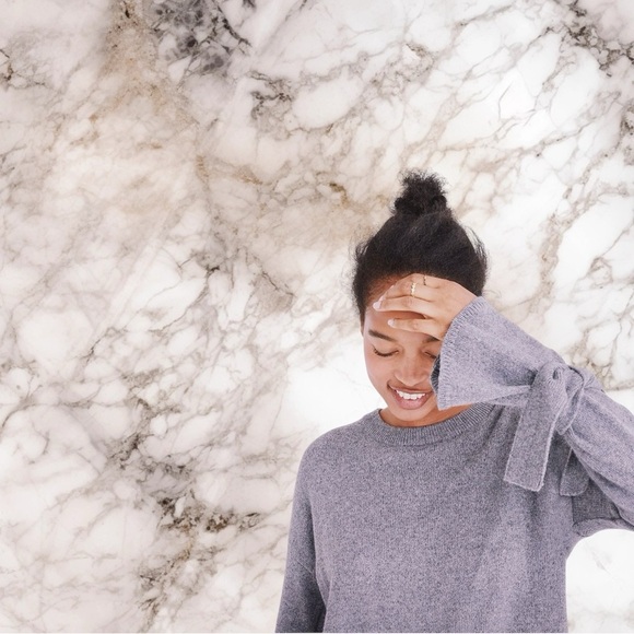 Madewell ‘Tie-Cuff Pullover Sweater’ in “Heather Medium Grey” Size XS - Picture 3 of 16